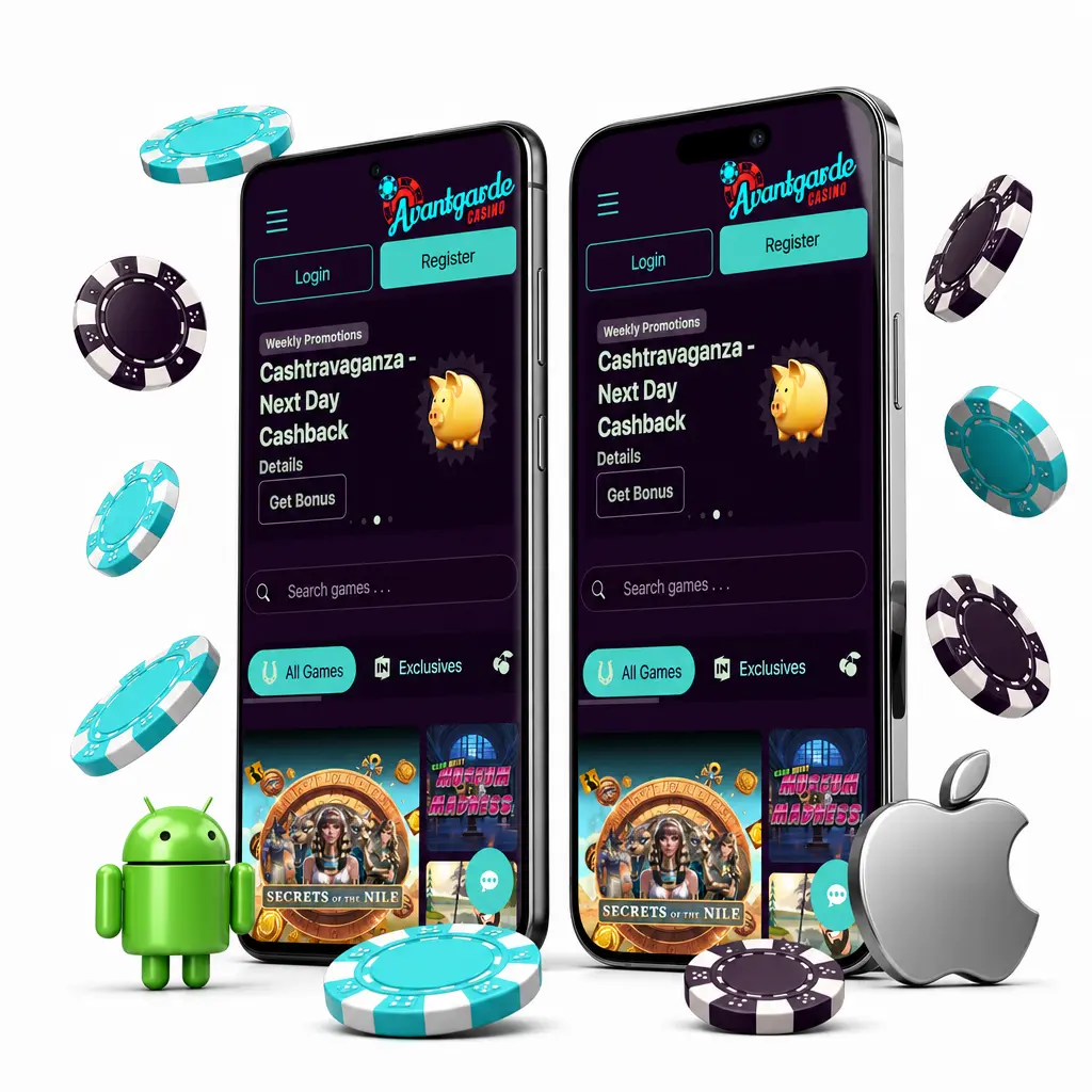 Avantgarde Casino app on Android and iOS devices