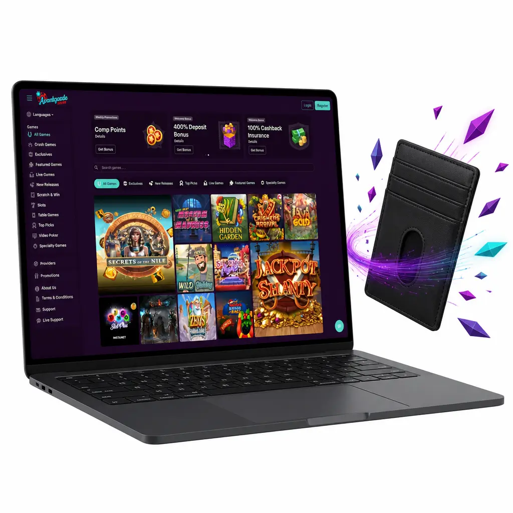 Avantgarde Casino deposit methods including Visa, Mastercard, Cashlib and Bitcoin