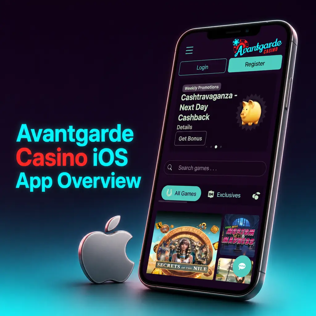 Avantgarde Casino iOS app running on an iPhone