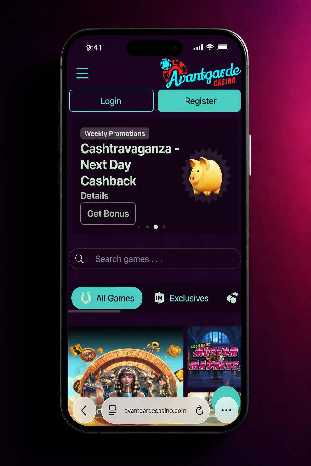Avantgarde Casino iOS install steps on an iPhone