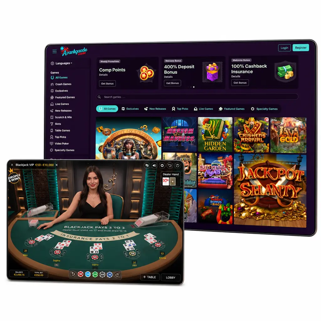 Live dealer table at Avantgarde Casino