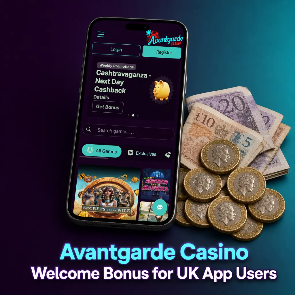 Avantgarde Casino welcome bonus app screen