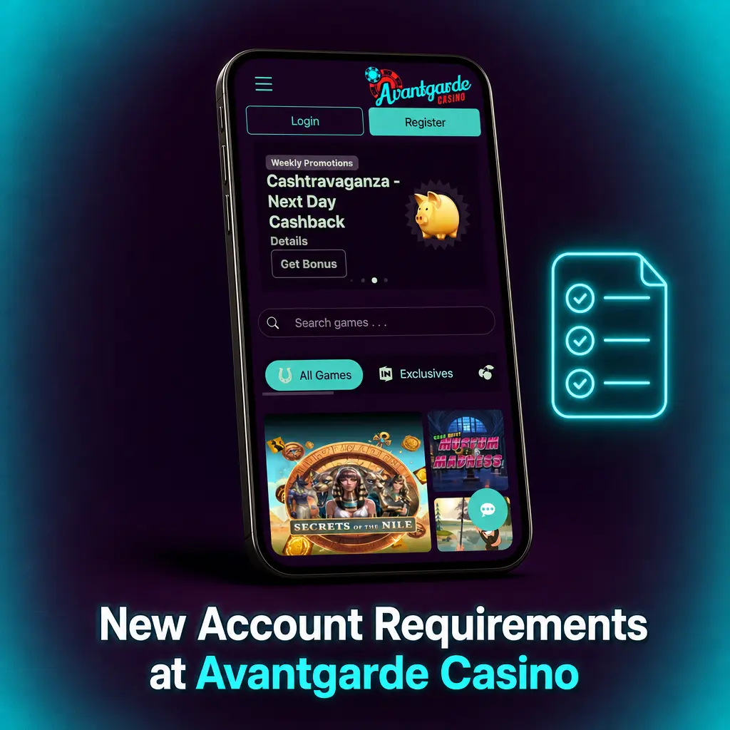 New Avantgarde Casino account requirements