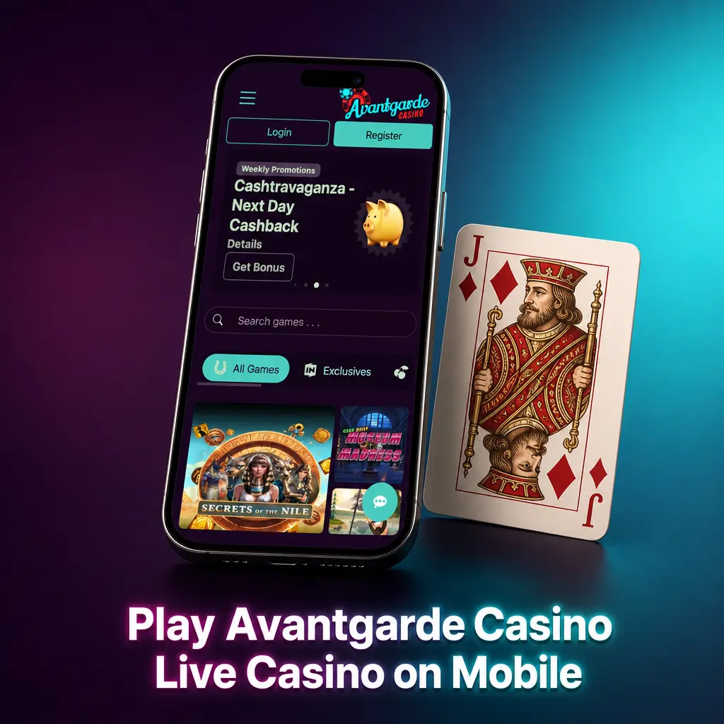 Playing Avantgarde Casino live casino on a mobile app