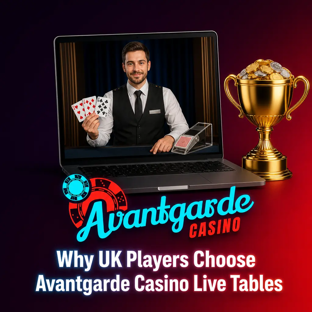 English speaking dealer at an Avantgarde Casino live table for UK players